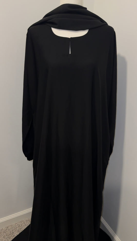 closed black abaya